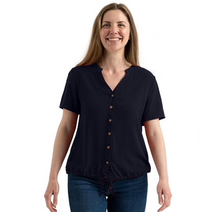 Navy - Side - Trespass Womens-Ladies Beatrice Top