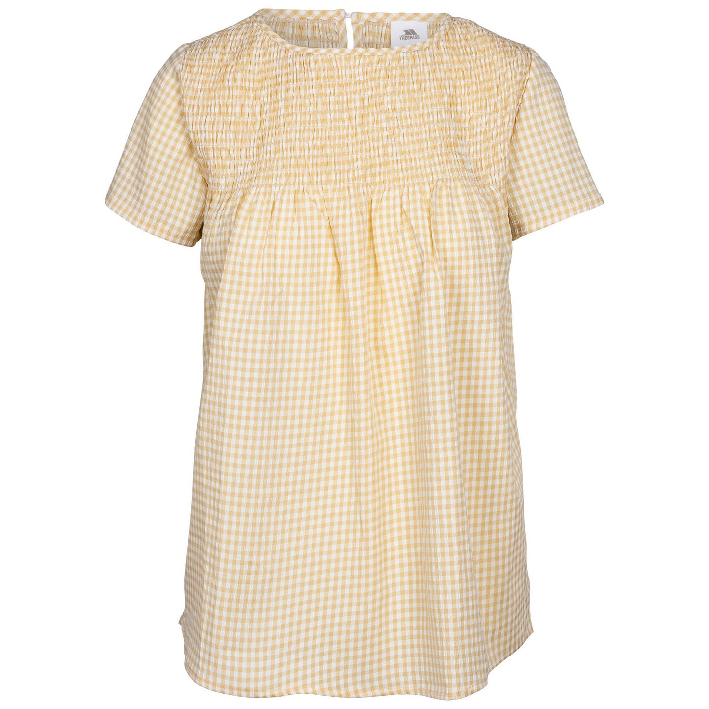 Pale Maize - Front - Trespass Womens-Ladies Candice Gingham Smock Top