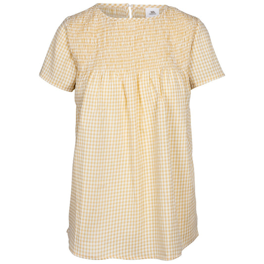 Pale Maize - Front - Trespass Womens-Ladies Candice Gingham Smock Top
