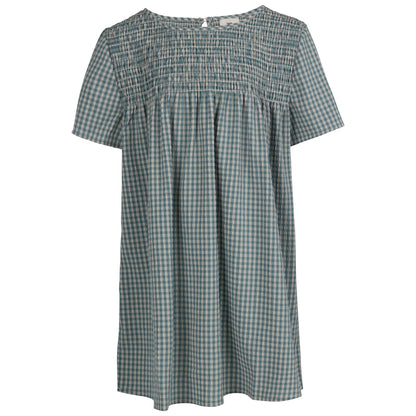 Storm Blue - Front - Trespass Womens-Ladies Candice Gingham Smock Top