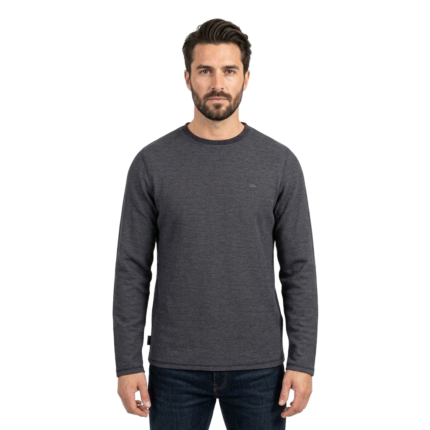 Dark Flint Marl - Side - Trespass Mens Calverley Sweatshirt