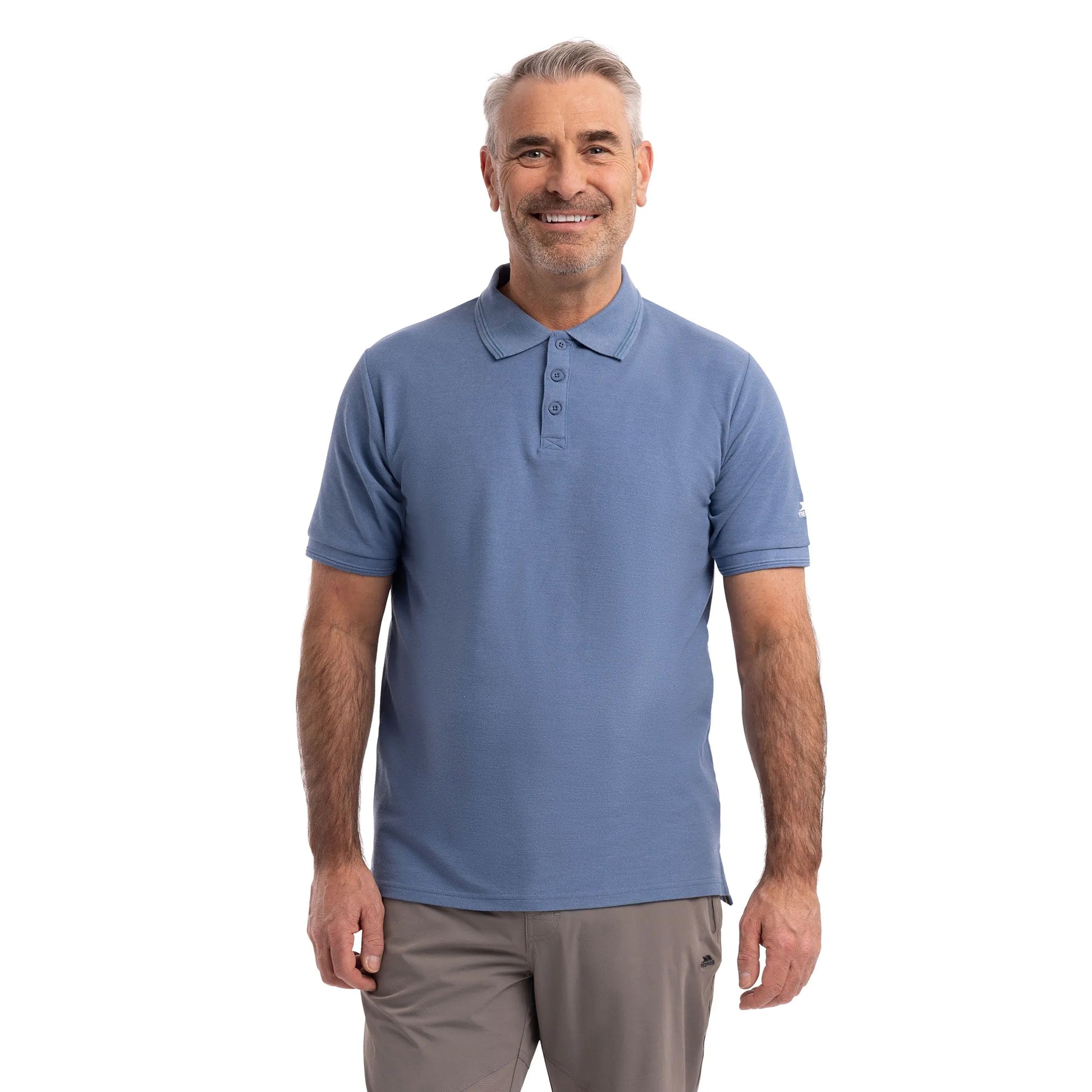 Denim Blue - Side - Trespass Mens Brave Polo Shirt