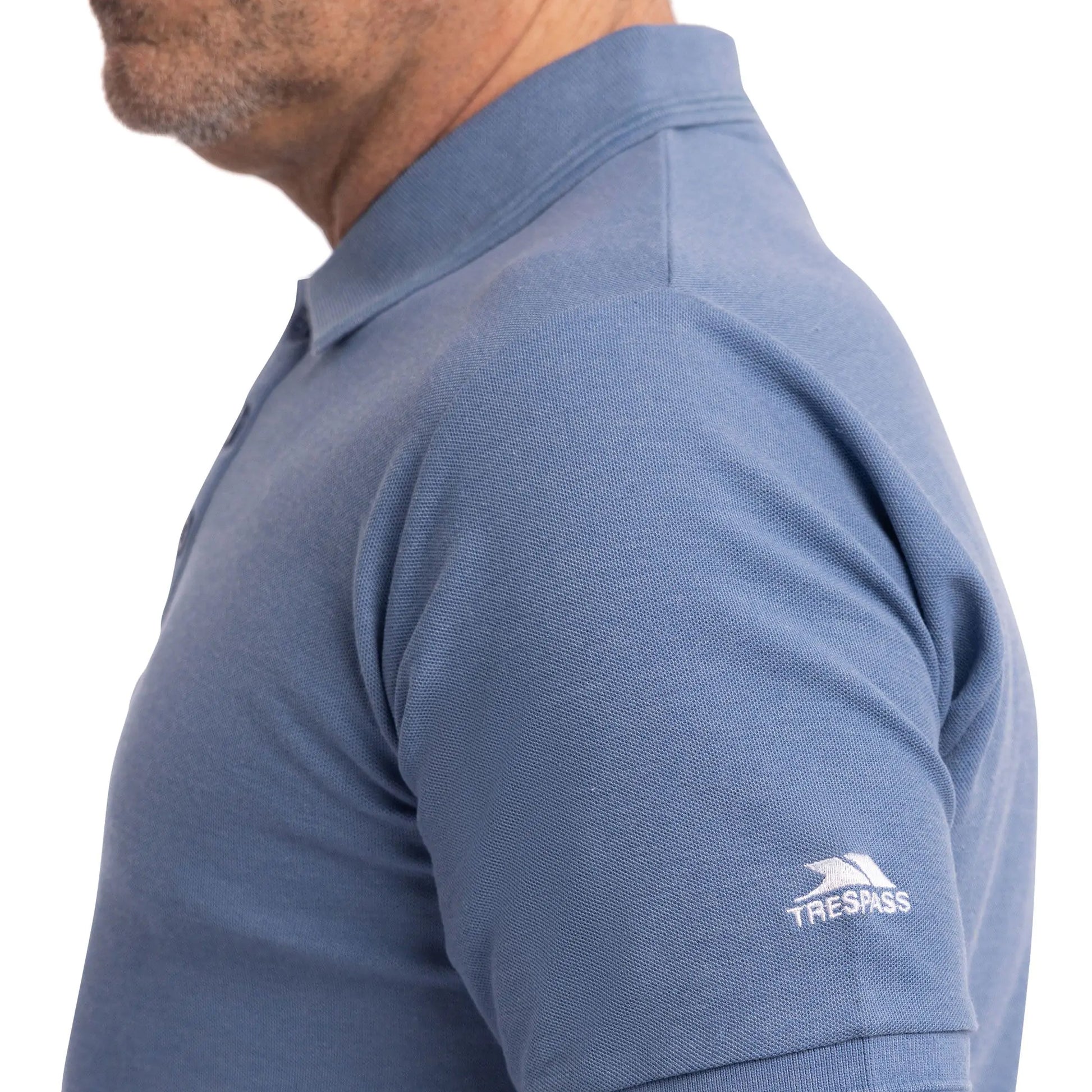 Denim Blue - Pack Shot - Trespass Mens Brave Polo Shirt