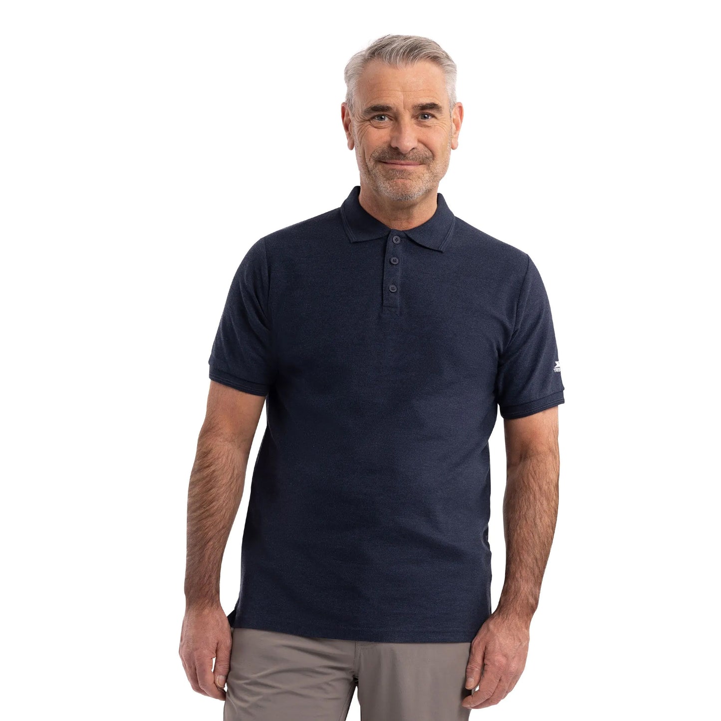 Navy - Side - Trespass Mens Brave Polo Shirt