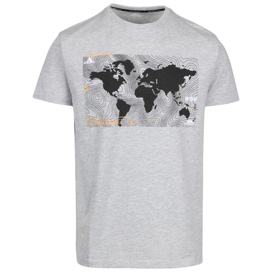 Grey Marl - Front - Trespass Mens Chera Printed T-Shirt