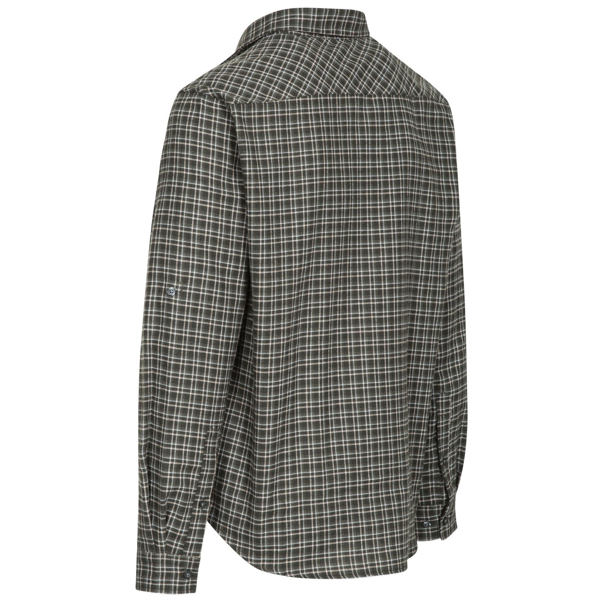 Green - Back - Trespass Mens Snyper Checked Shirt