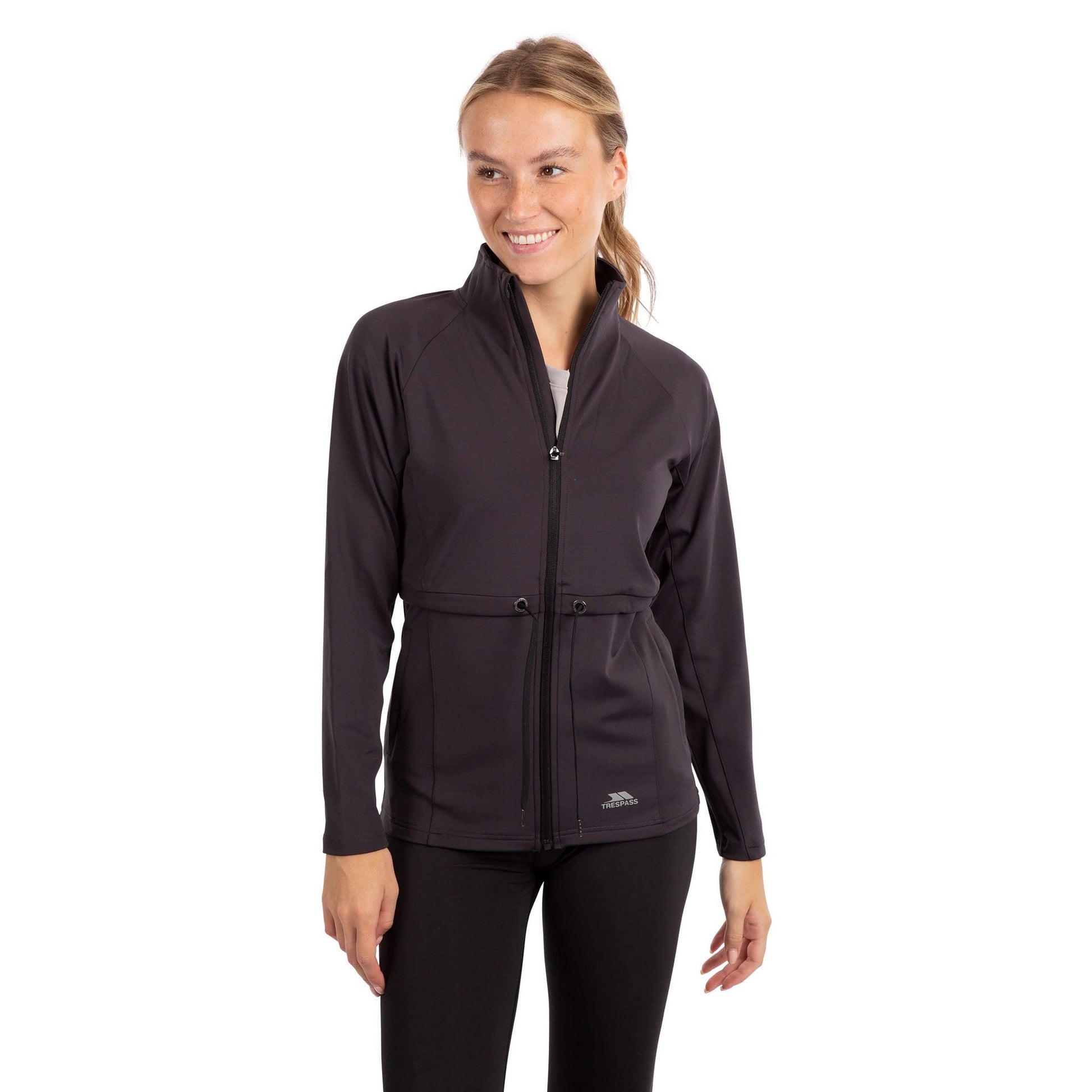 Dark Grey - Side - Trespass Womens-Ladies Innes Full Zip Top