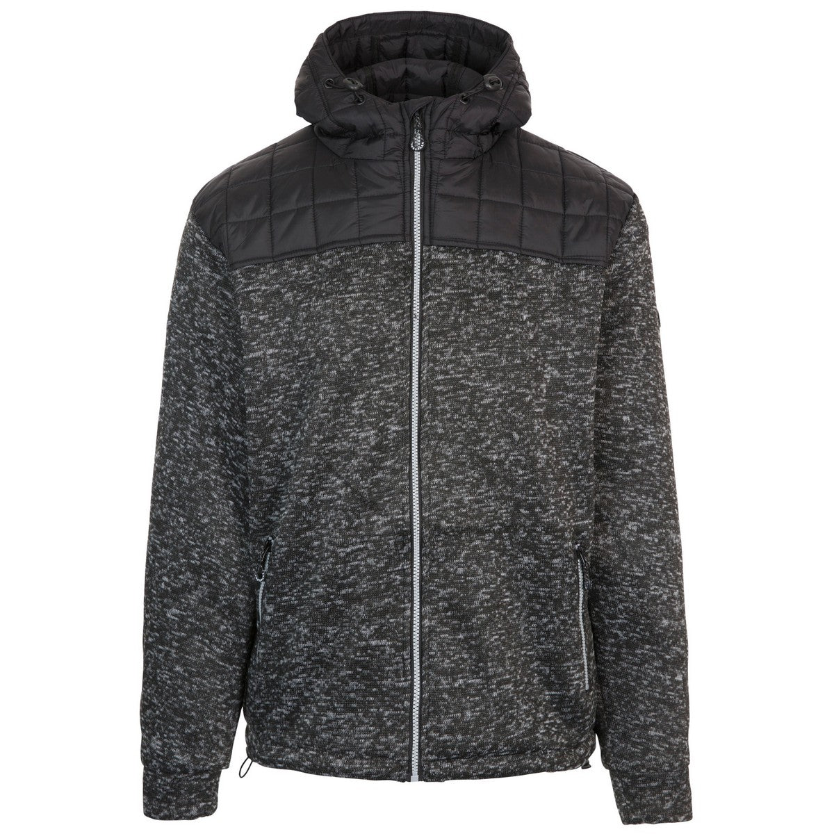 Black Marl - Front - Trespass Mens Axleydon AT200 Hooded Fleece Jacket