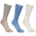Oatmilk-Cream-Storm Blue - Front - Trespass Unisex Adult Heathan Socks (Pack of 3)