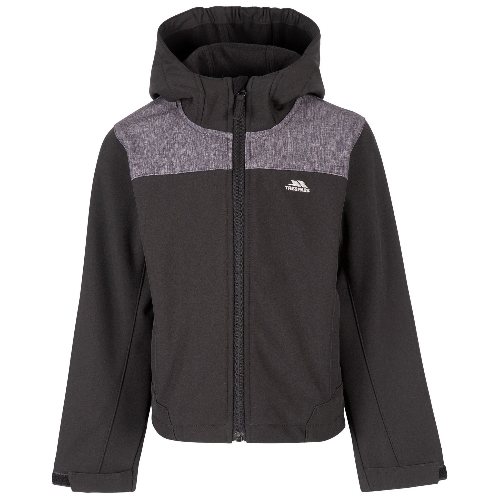 Black - Front - Trespass Childrens-Kids Trusty Soft Shell Jacket