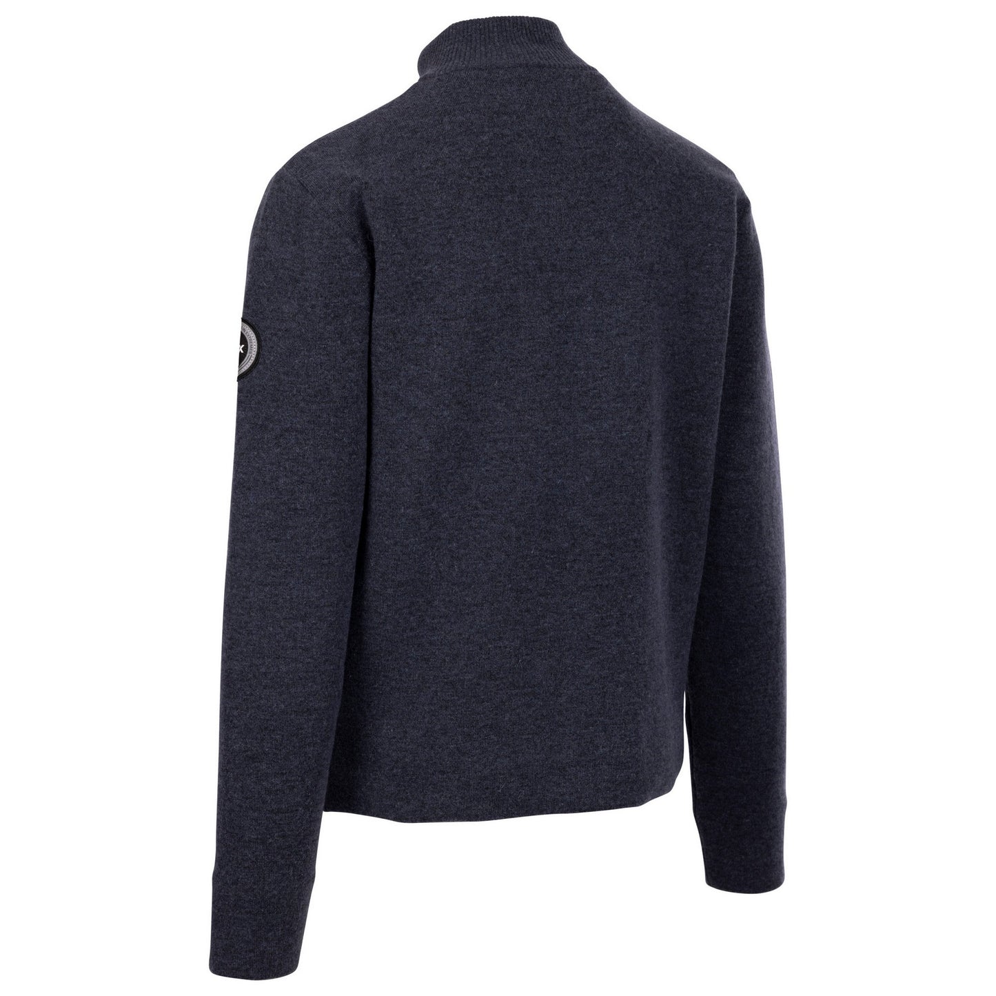 Navy - Back - Trespass Mens Cushendun Marl DLX Knitted Cardigan