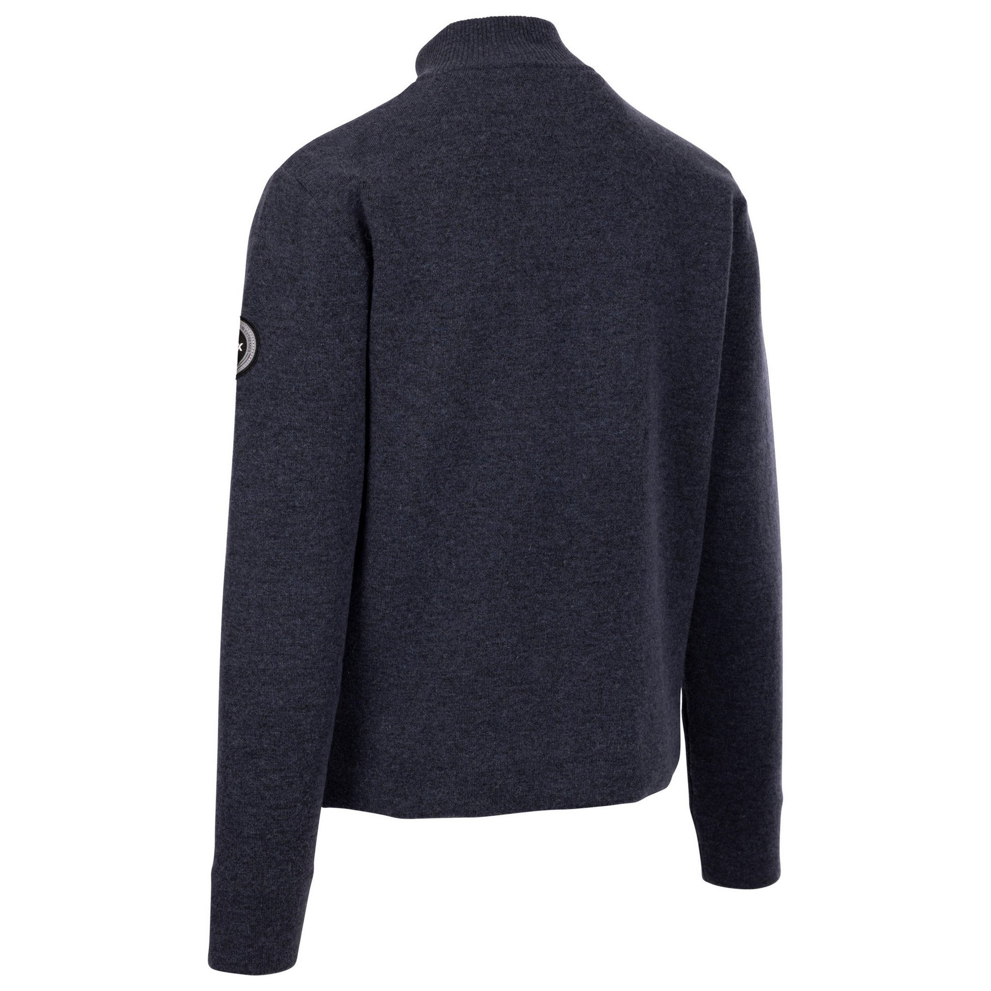 Navy - Back - Trespass Mens Cushendun Marl DLX Knitted Cardigan