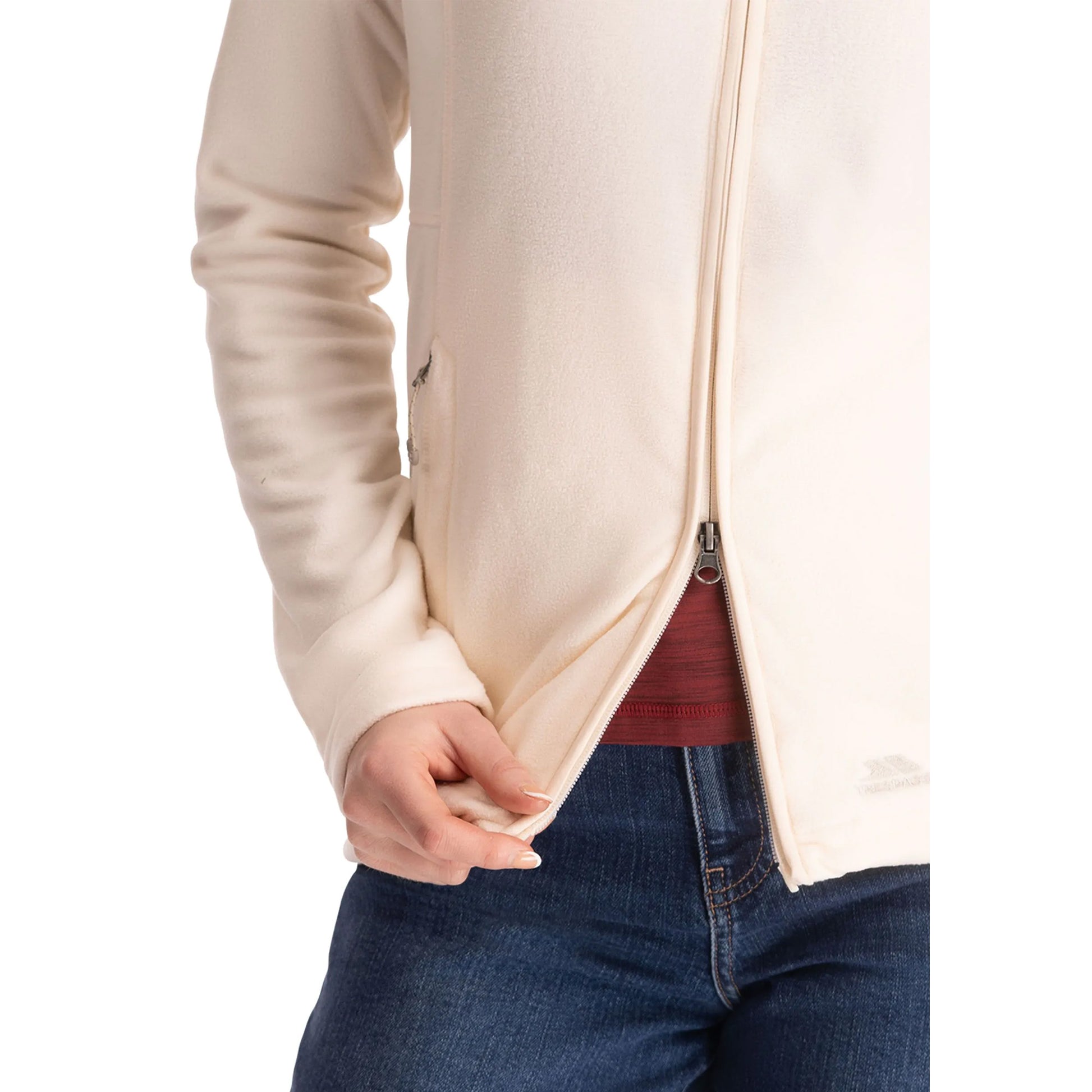 Cream-Blush - Side - Trespass Womens-Ladies Renato AT100 Fleece Jacket
