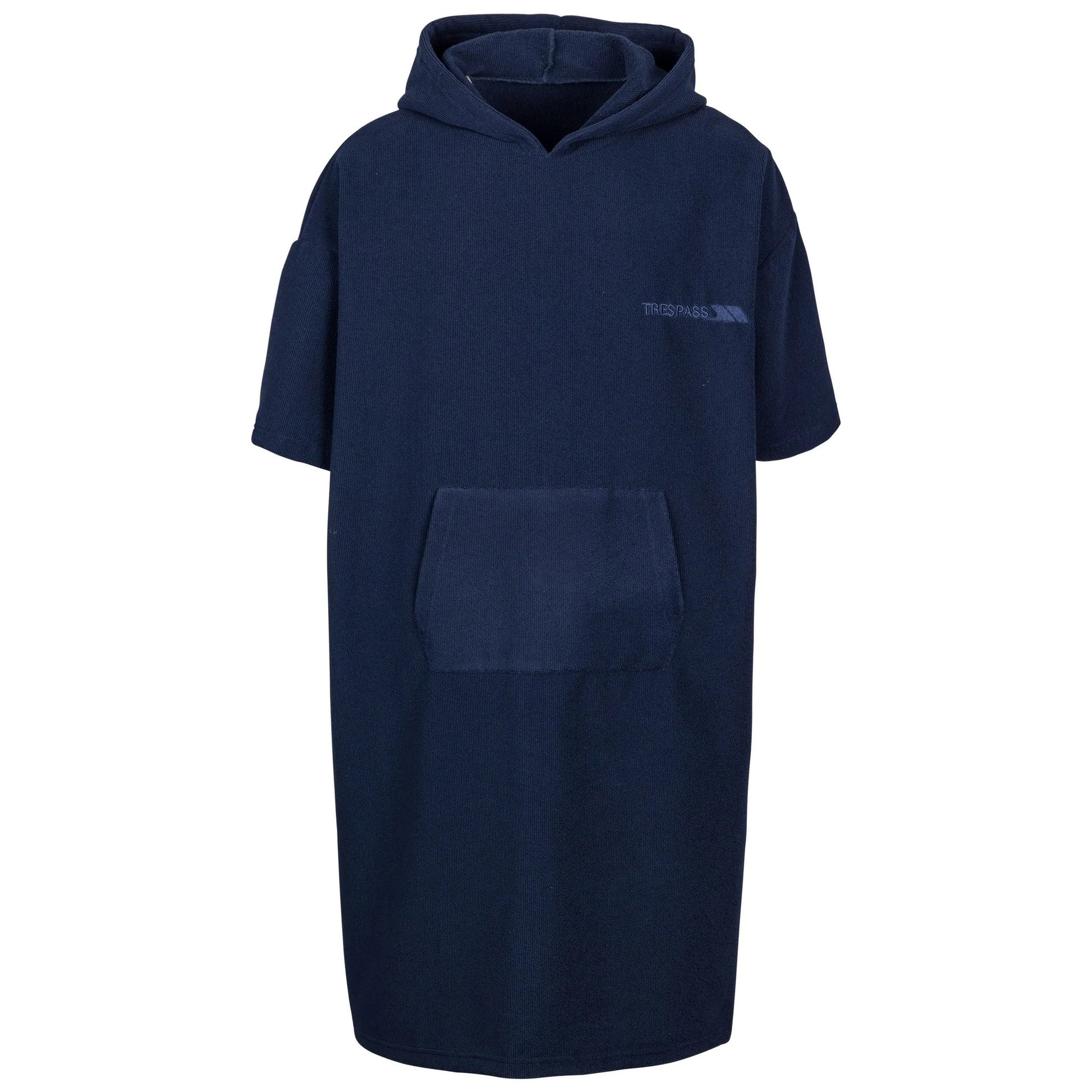 Navy - Front - Trespass Unisex Adult Towelhood Towelling Hooded Poncho