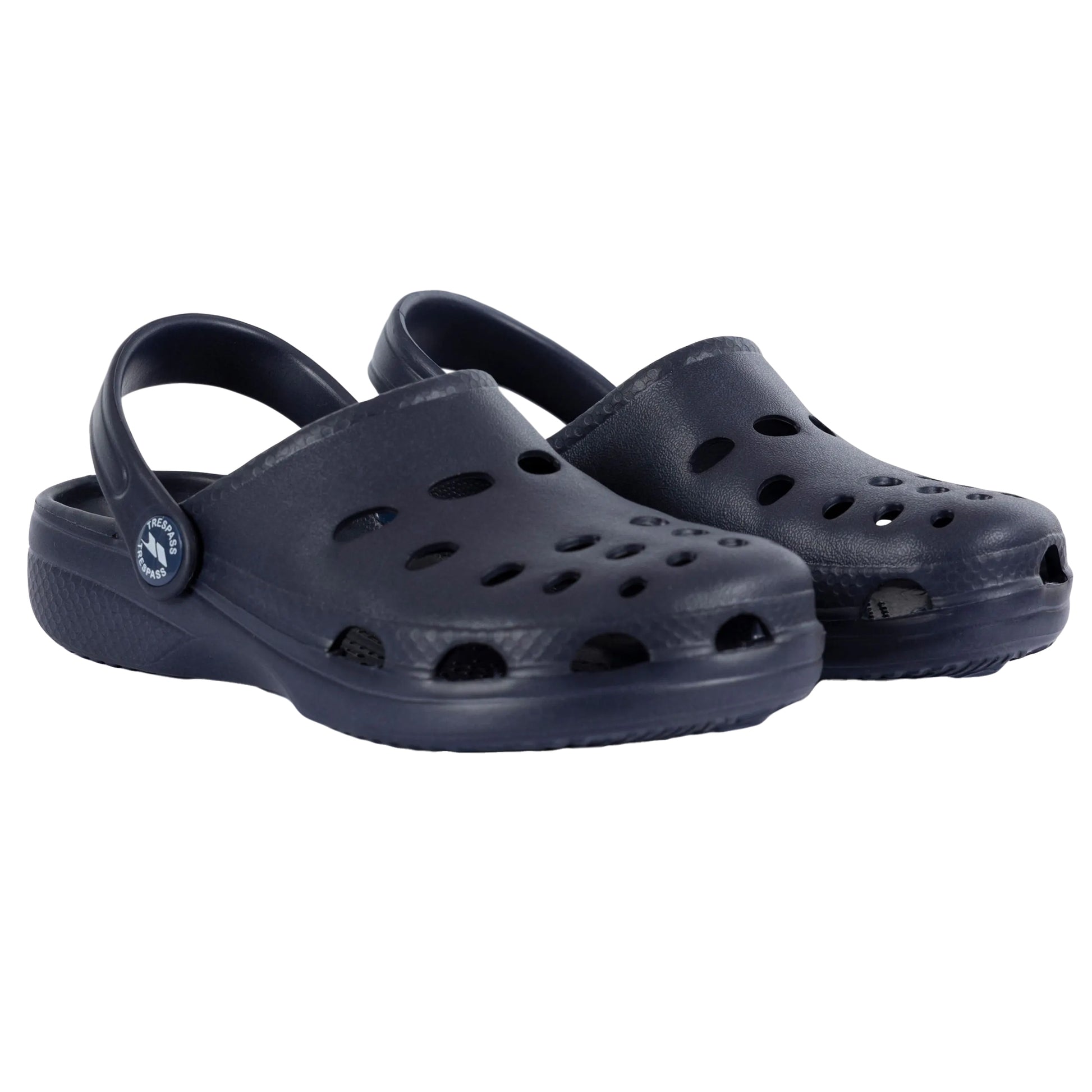 Navy - Front - Trespass Childrens-Kids Dip Moulded Clogs