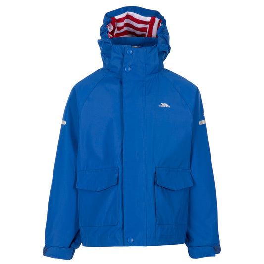 Blue - Front - Trespass Childrens-Kids Bluster Waterproof Jacket