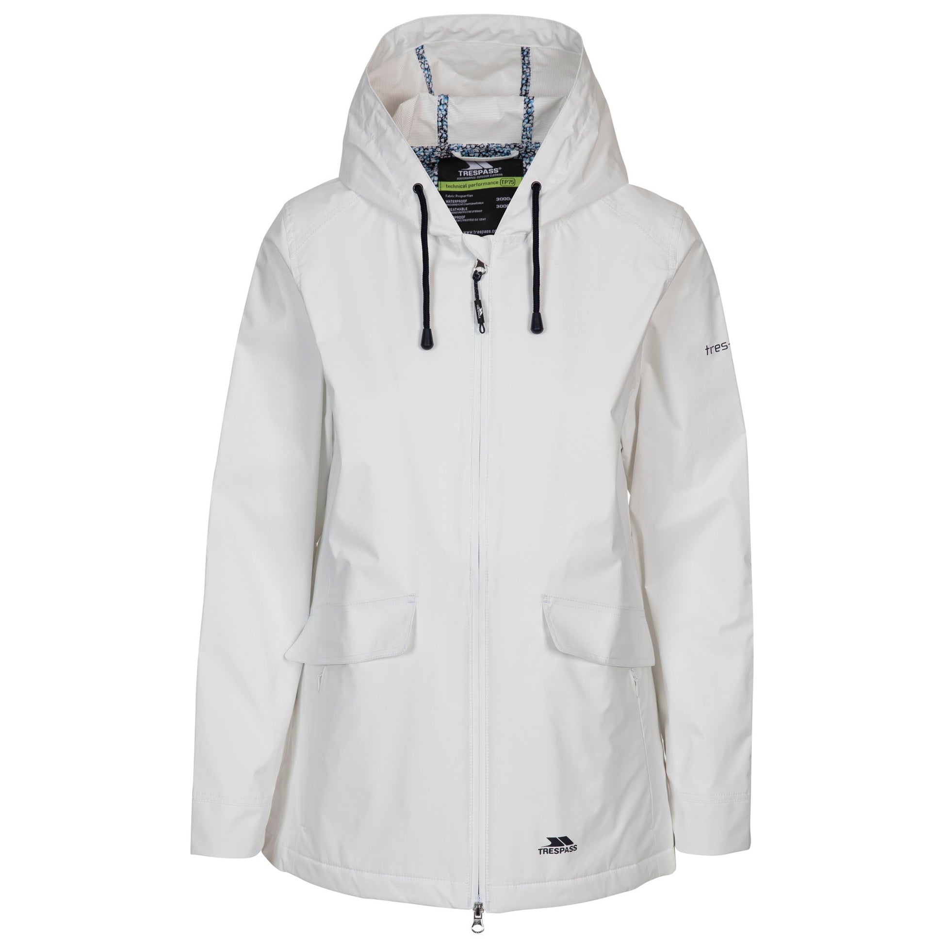 White - Front - Trespass Womens-Ladies Boundary TP75 Jacket