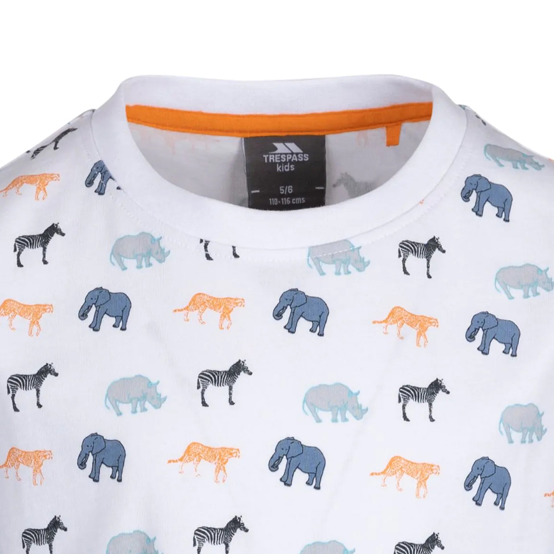 White - Back - Trespass Childrens-Kids Safary Printed T-Shirt