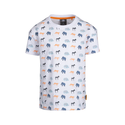 White - Front - Trespass Childrens-Kids Safary Printed T-Shirt