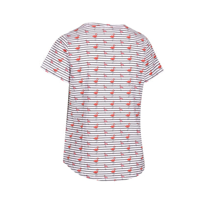 White - Back - Trespass Womens-Ladies Cara Flamingo Casual Top