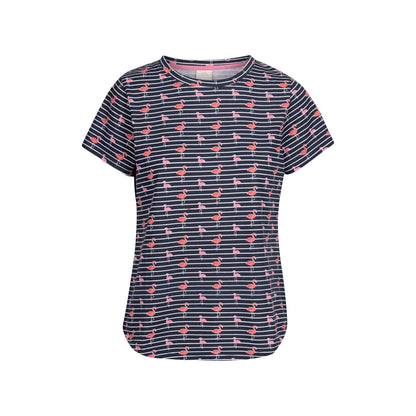 Navy - Front - Trespass Womens-Ladies Cara Flamingo Casual Top