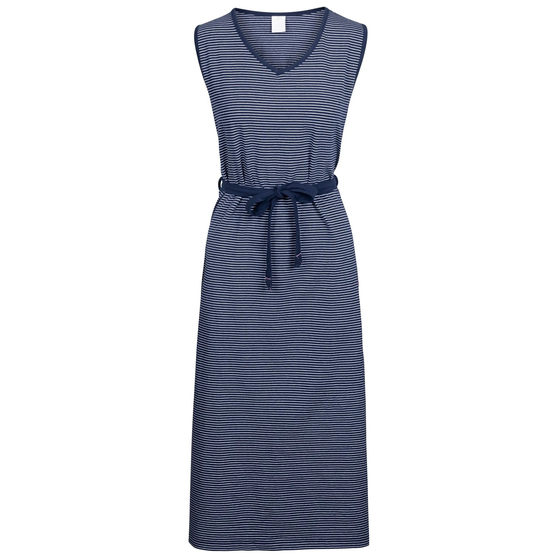 Navy - Front - Trespass Womens-Ladies Loretta Striped Casual Dress