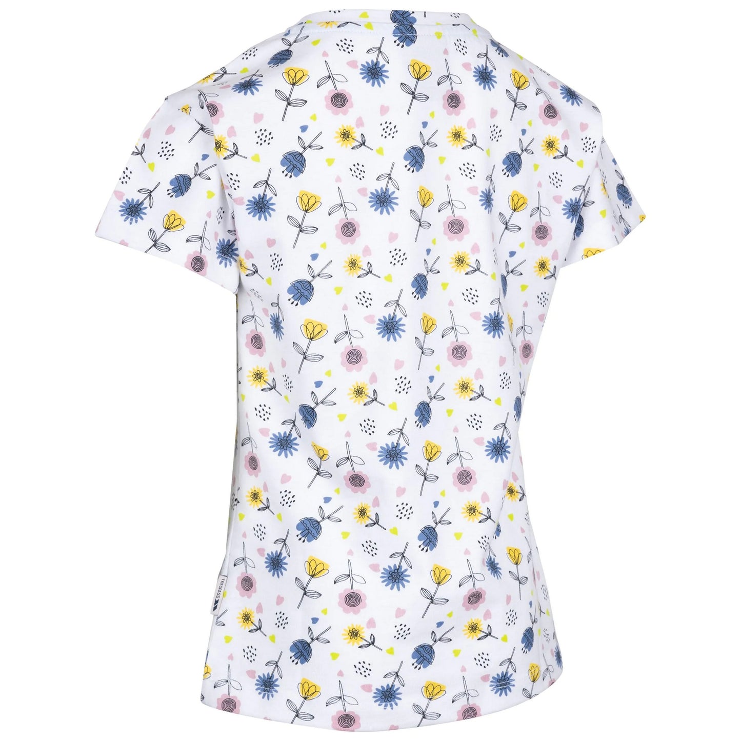 White-Blue-Yellow - Back - Trespass Girls Pleasantly Floral T-Shirt