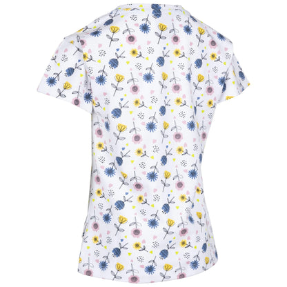 White-Blue-Yellow - Back - Trespass Girls Pleasantly Floral T-Shirt