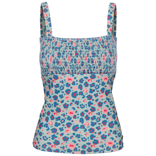 Light Sage - Front - Trespass Womens-Ladies Annabel Leopard Print Swim Top