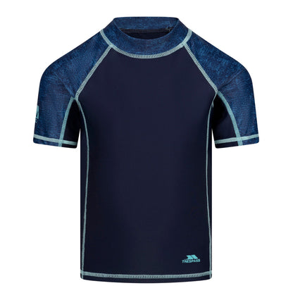 Navy - Front - Trespass Childrens-Kids Calder Rash Guard