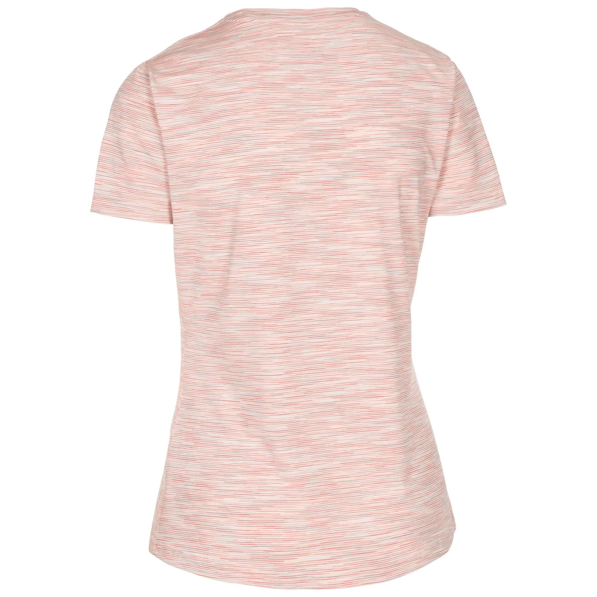 Blush Pink-White - Back - Trespass Womens-Ladies Hokku Striped T-Shirt