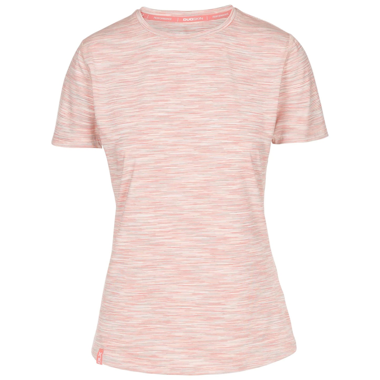 Blush Pink-White - Front - Trespass Womens-Ladies Hokku Striped T-Shirt