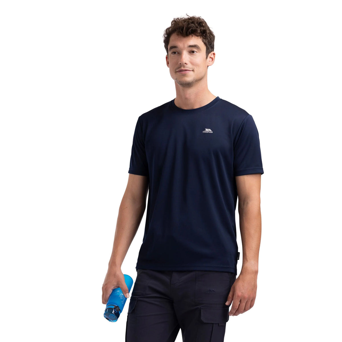 Navy - Side - Trespass Mens Landford Active Top