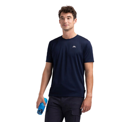 Navy - Side - Trespass Mens Landford Active Top