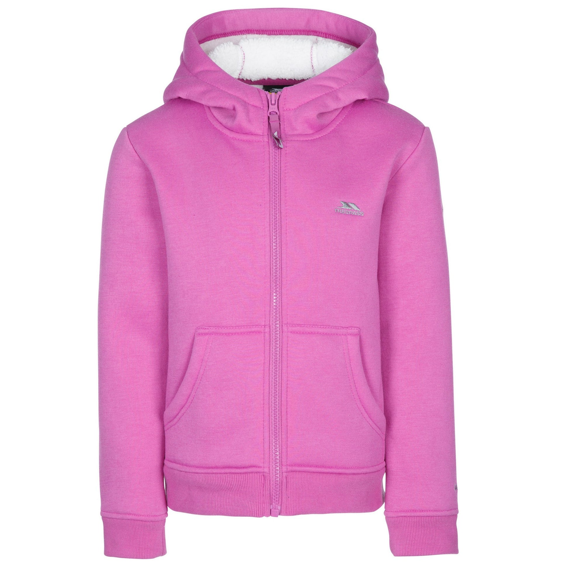 Deep Pink - Front - Trespass Childrens-Kids Sincere Fleece Full Zip Hoodie