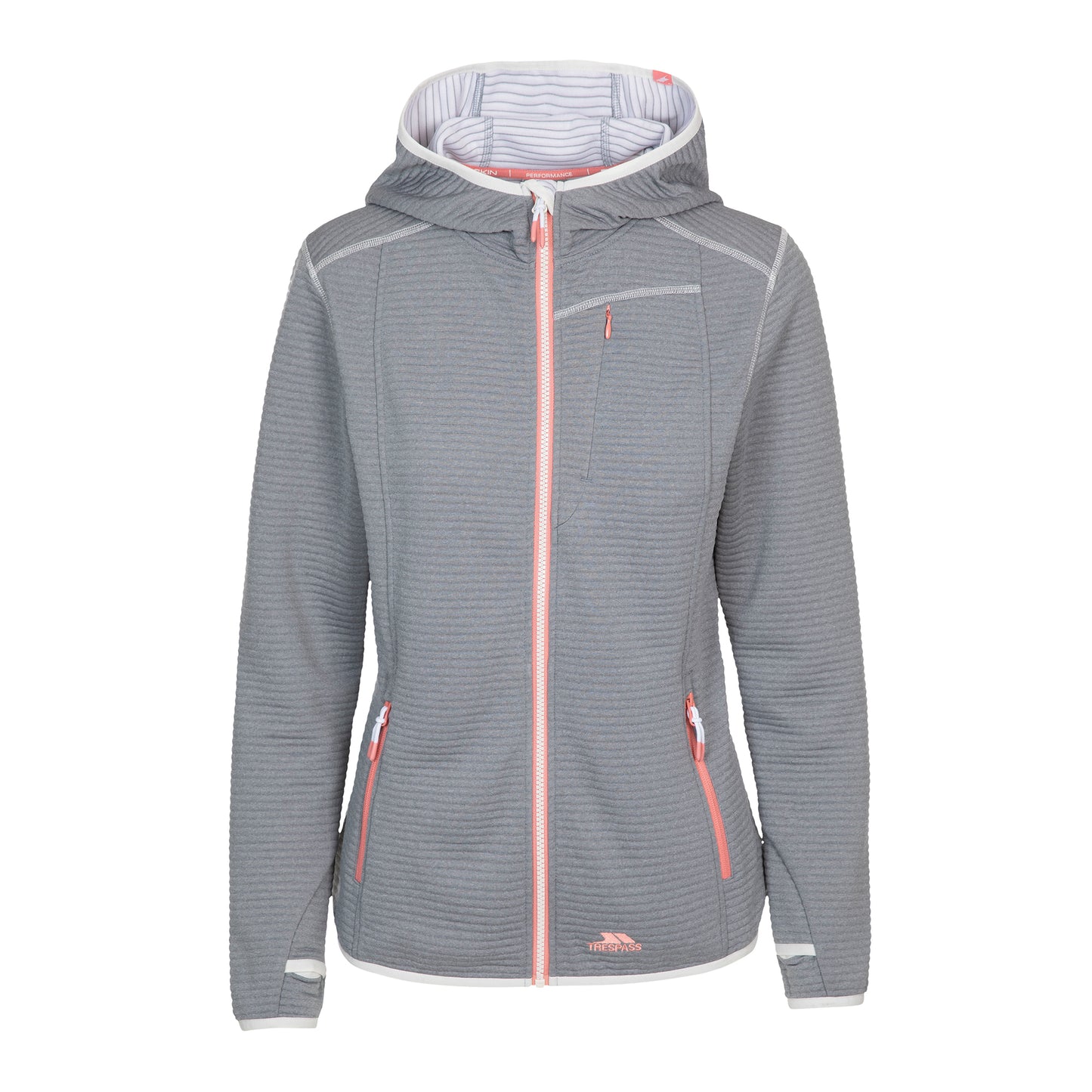 Pale Grey - Front - Trespass Womens-Ladies Waterloo Jacket