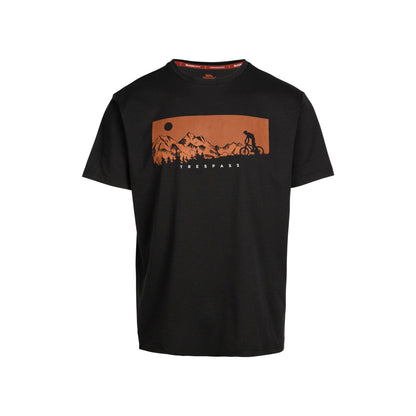 Black - Front - Trespass Mens Nellow Biker T-Shirt