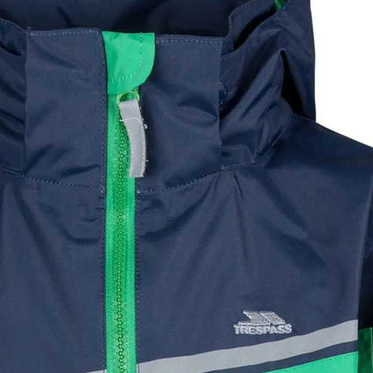 Clover-Navy - Side - Trespass Boys Submerged Waterproof Jacket