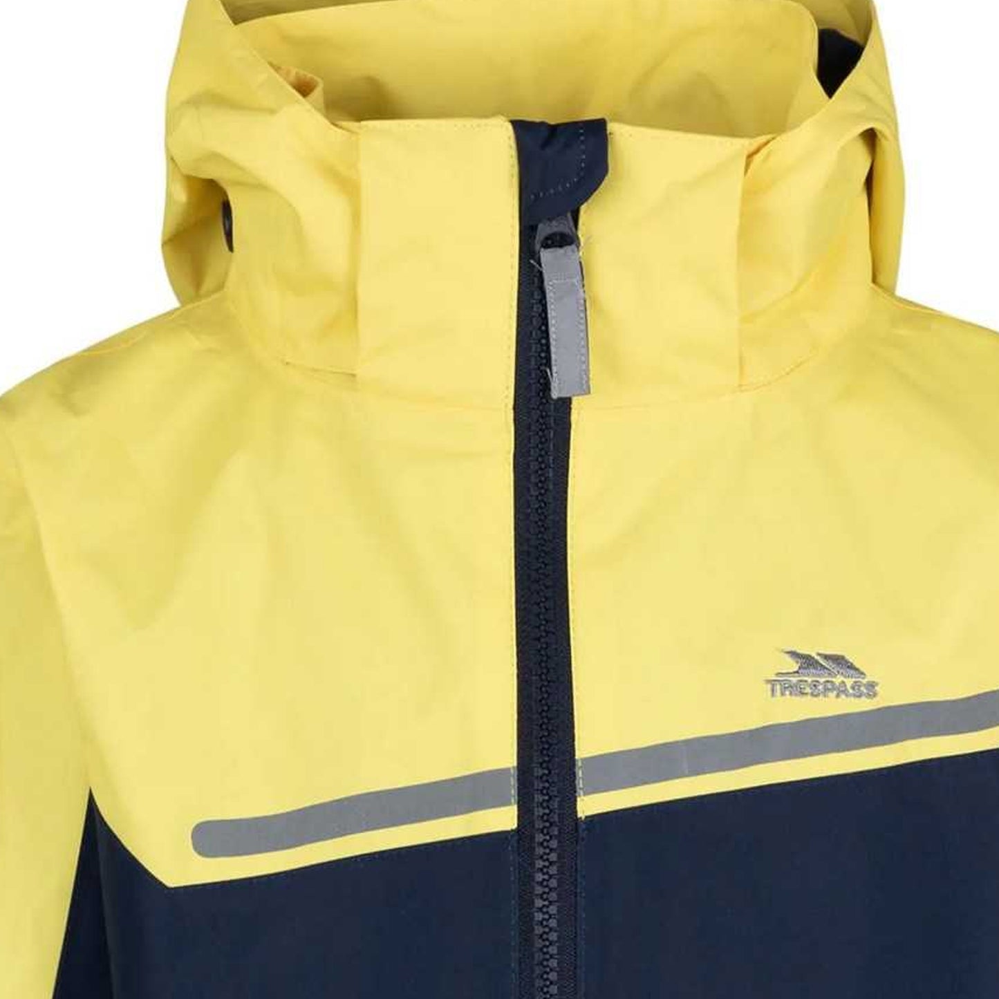 Navy-Yellow - Side - Trespass Boys Submerged Waterproof Jacket