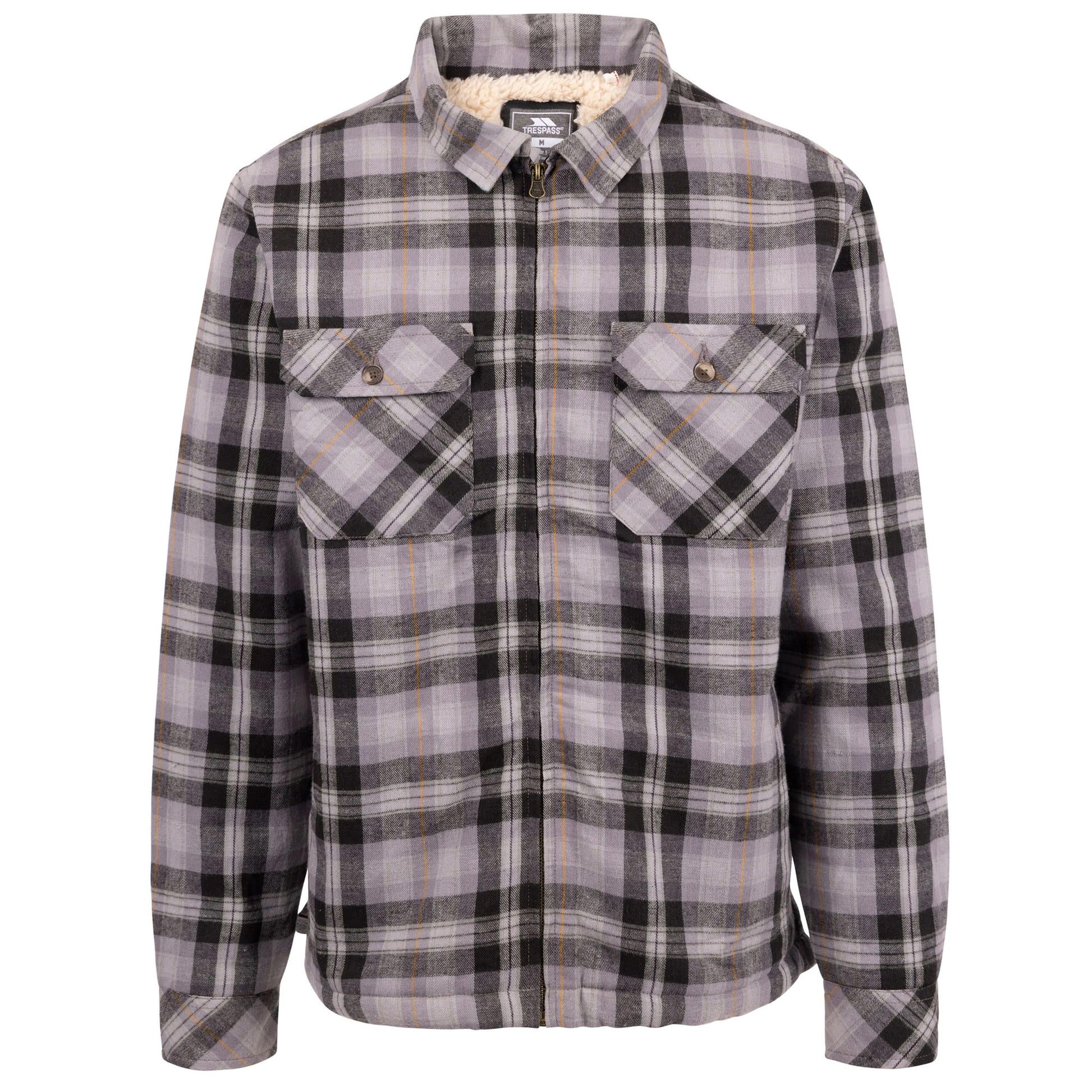 Storm Grey - Front - Trespass Mens Danehill Sherpa Lined Shirt