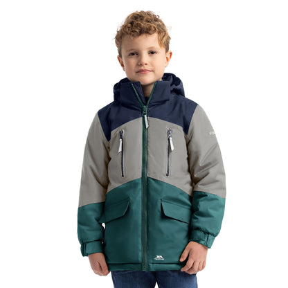 Pine-Platinum - Side - Trespass Childrens-Kids Westere Waterproof Jacket