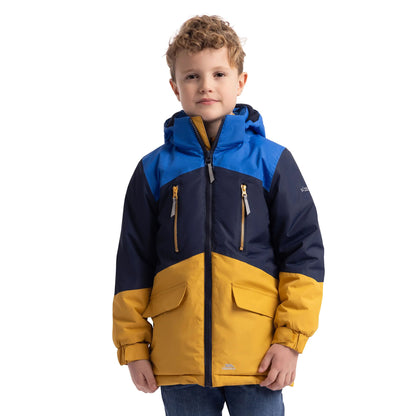 Honeybee-Navy - Side - Trespass Childrens-Kids Westere Waterproof Jacket