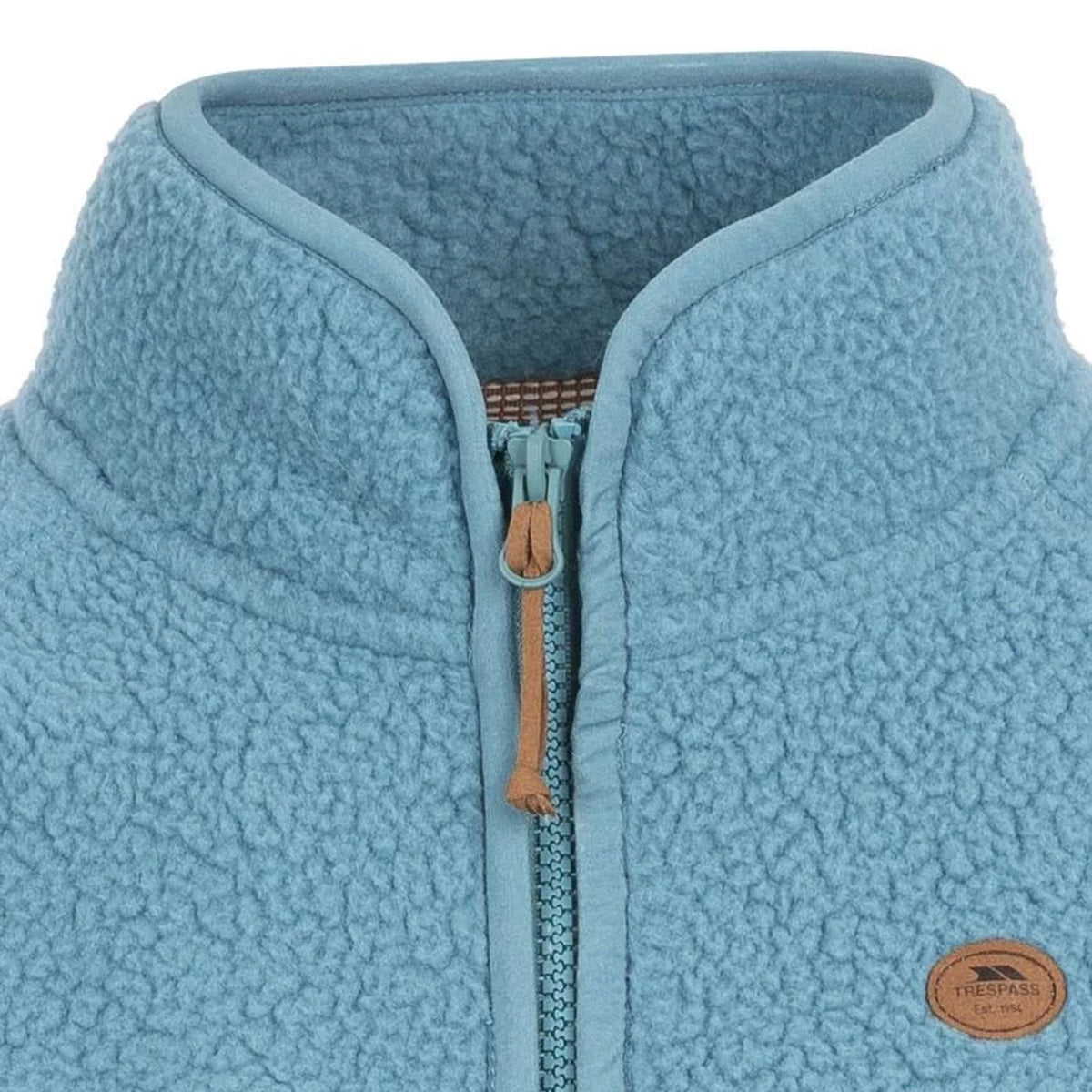 Storm Blue - Side - Trespass Womens-Ladies Quake Leather Trim Fleece Jacket