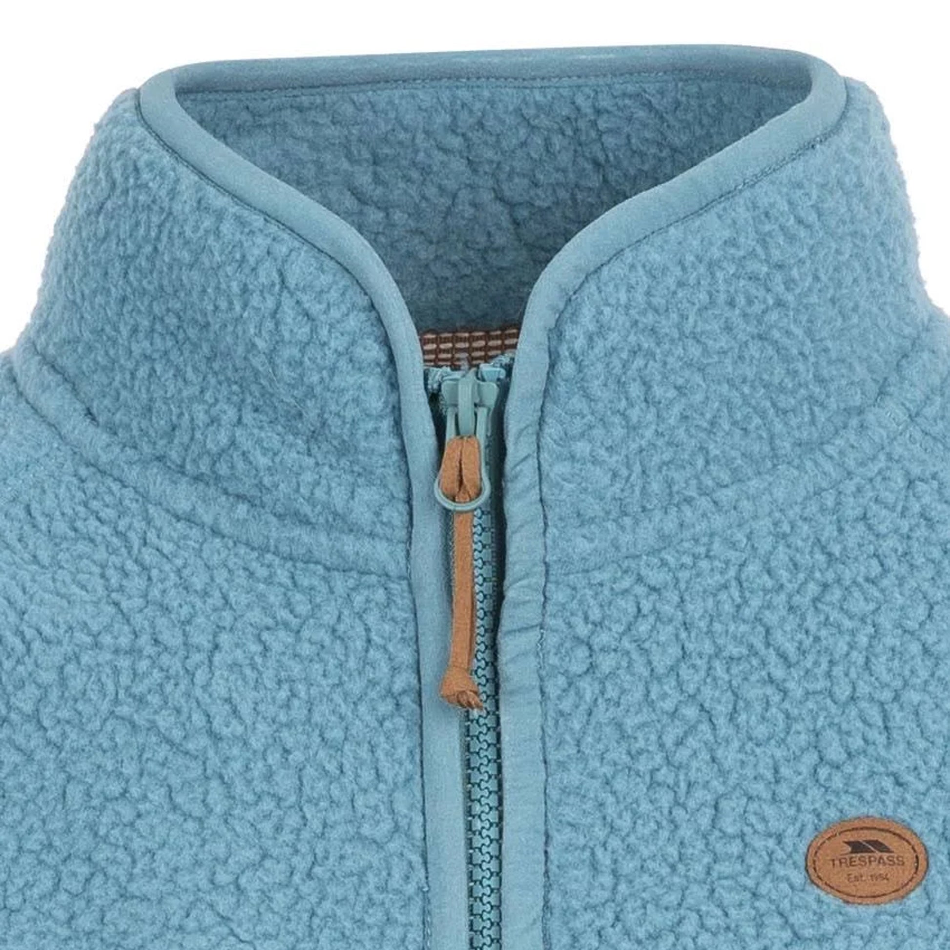 Storm Blue - Side - Trespass Womens-Ladies Quake Leather Trim Fleece Jacket