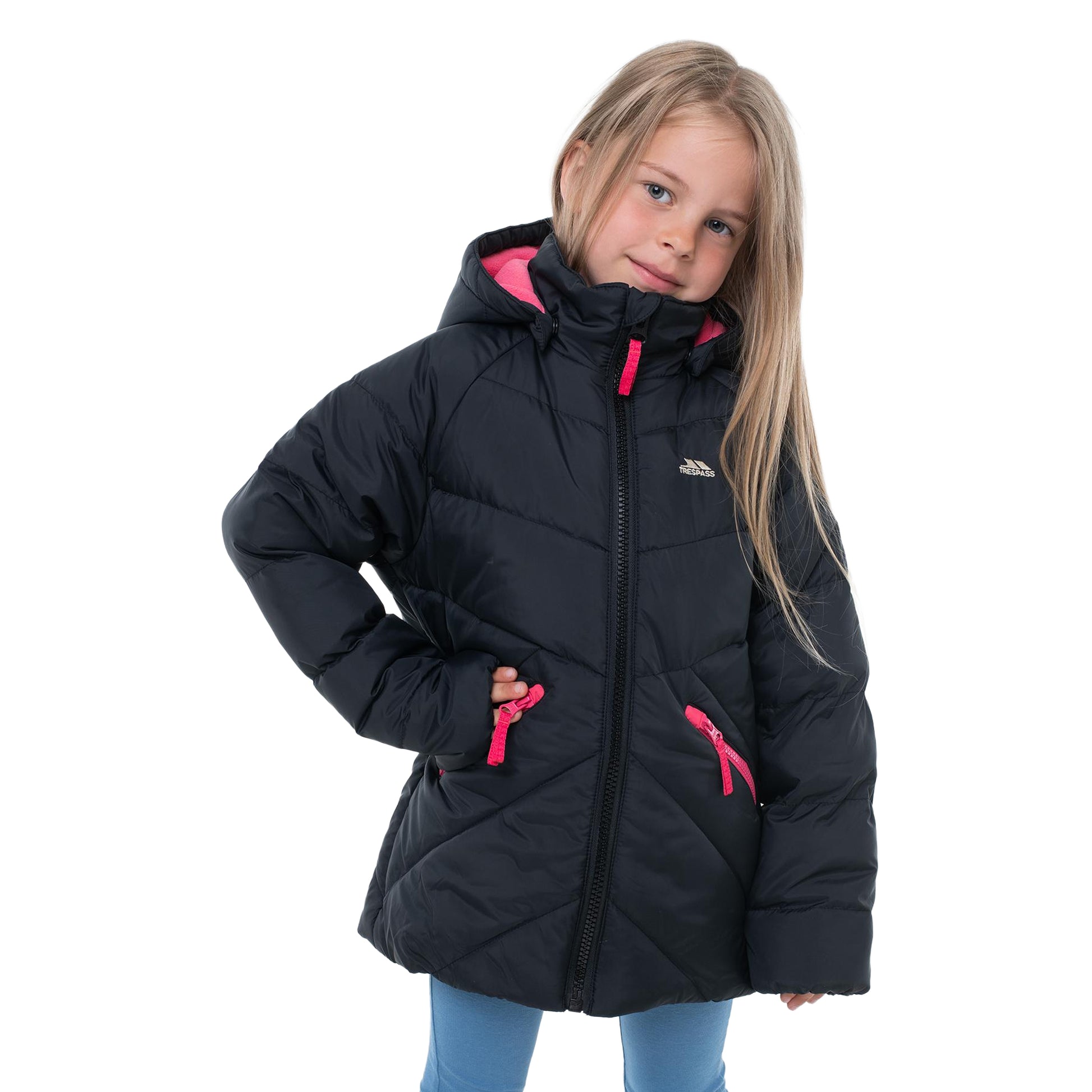 Black - Side - Trespass Childrens-Kids Annah Padded Jacket