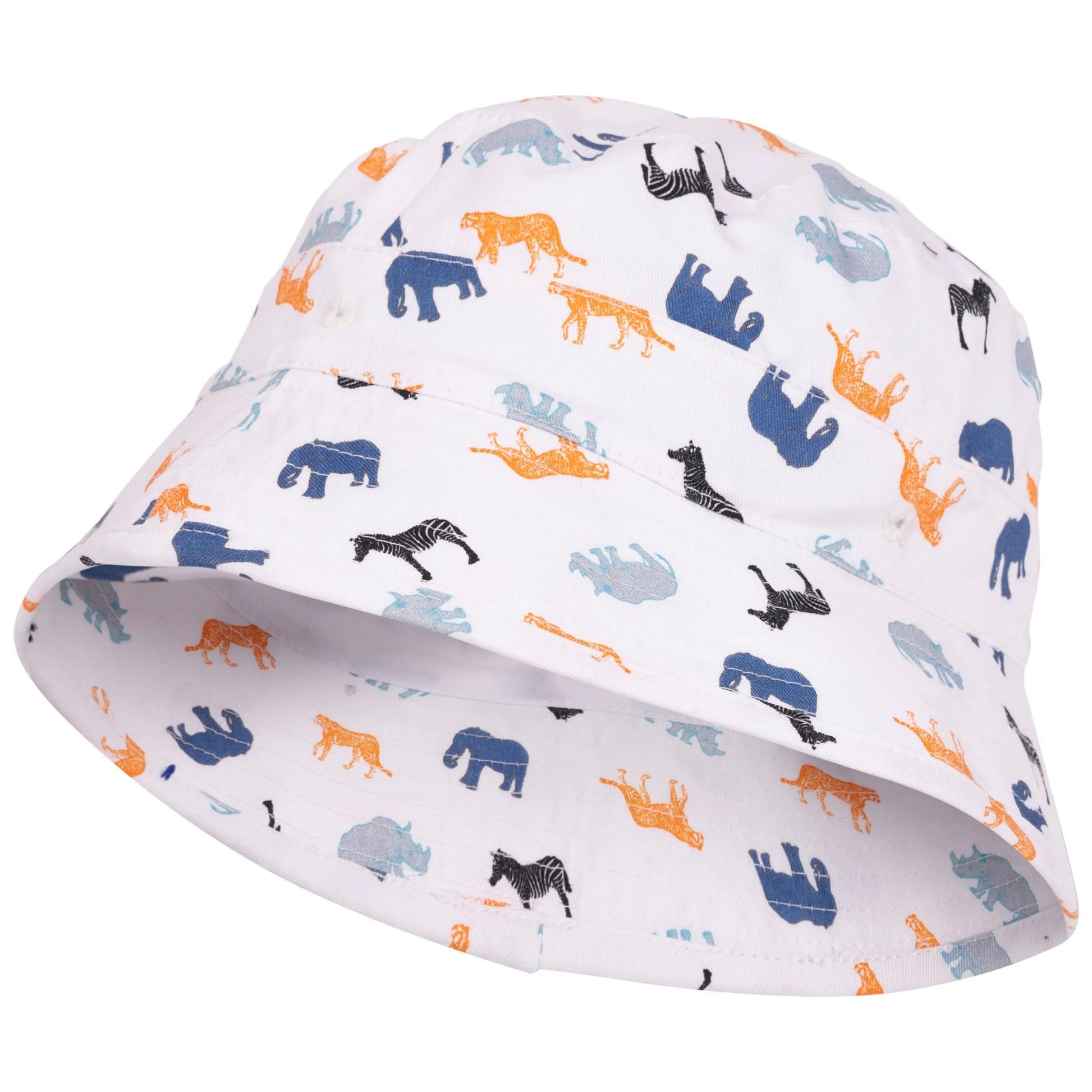 White - Lifestyle - Trespass Childrens-Kids Zebdee Safari Animals Bucket Hat