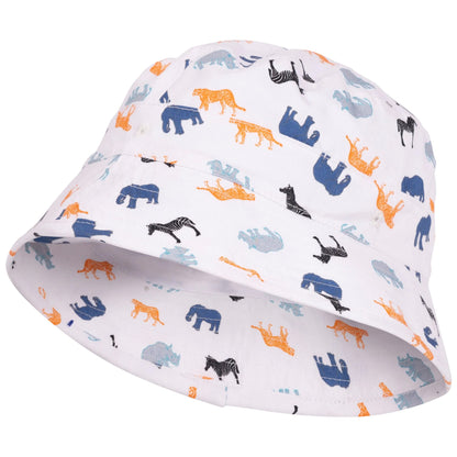 White - Lifestyle - Trespass Childrens-Kids Zebdee Safari Animals Bucket Hat
