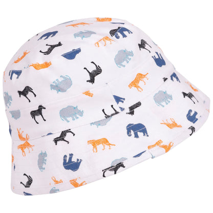 White - Pack Shot - Trespass Childrens-Kids Zebdee Safari Animals Bucket Hat