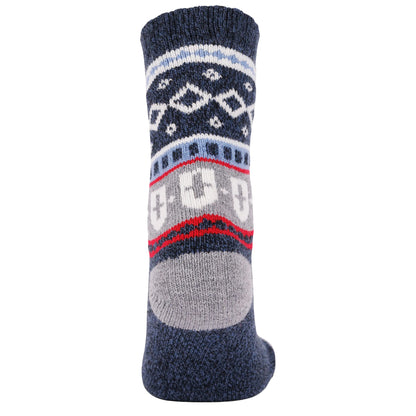 Navy - Back - Trespass Unisex Adult Larsen Fair Isle Socks