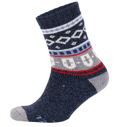 Navy - Side - Trespass Unisex Adult Larsen Fair Isle Socks